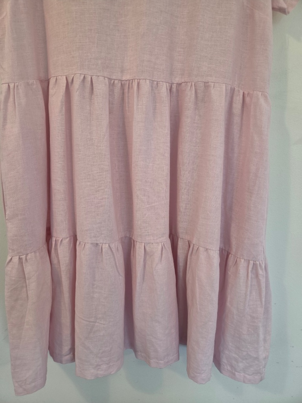 Northern Reflections pink linen dress M tiered oversized lagenlook cottage core - Picture 6 of 8